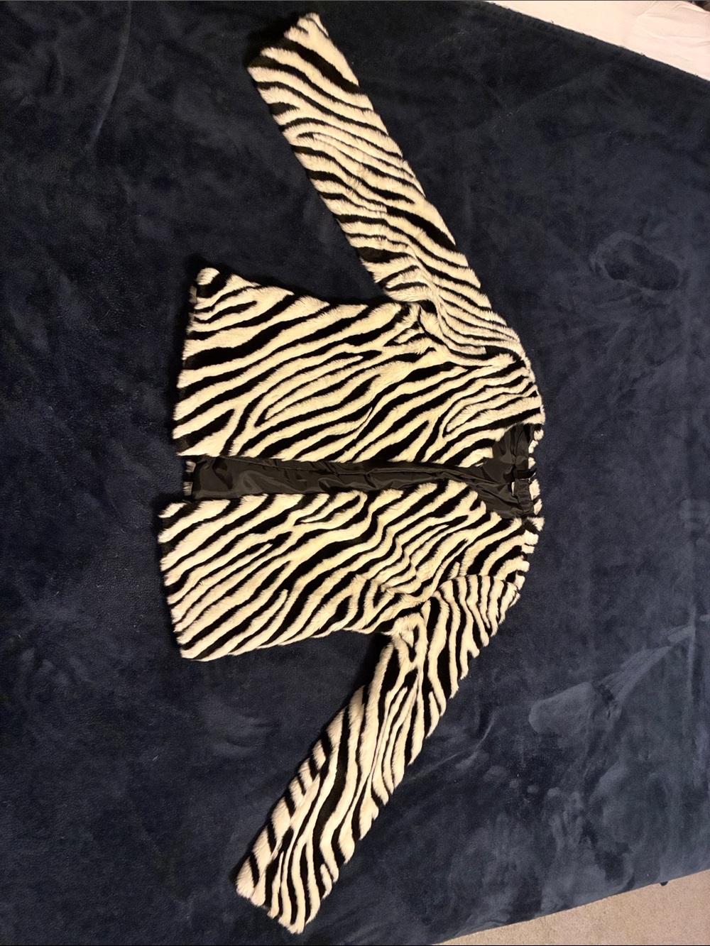 H&M Zebra-Print Faux Fur Jacket